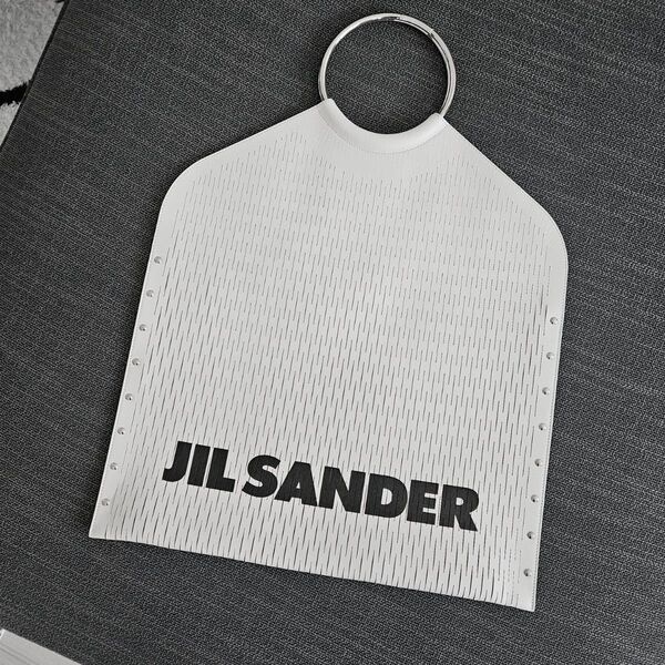 JIL SANDER メタルハンドル レザーバッグ ジルサンダー ロゴ ホワイト 白 LOEWE ロエベ セリーヌ
