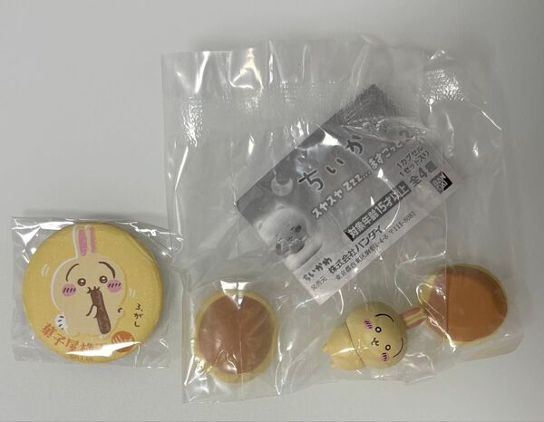 ちいかわ もぐもぐ本舗 菓子屋横丁の思い出マット缶バッジ inカプセル うさぎ スヤスヤますこっと2 うさぎ