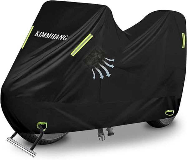 バイクカバー420D超厚手 BOX対応 両側通気口付き 耐熱 防水 XXL