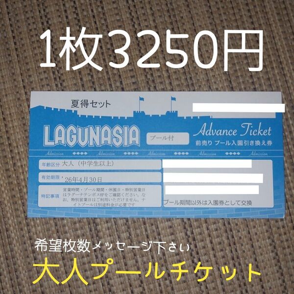 ラグーナ プール チケット 大人 中学生