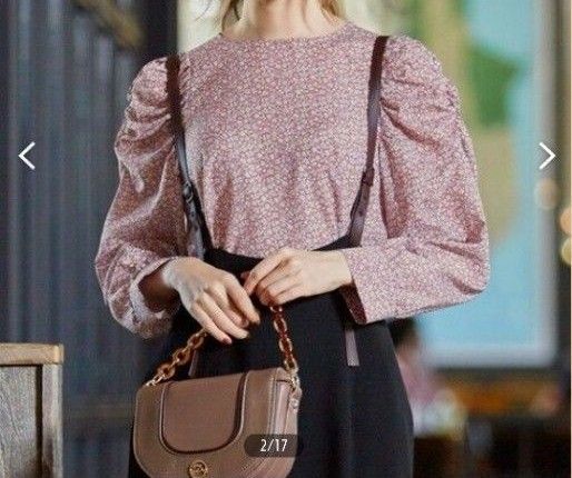 【洗える】パワショル花柄 ブラウス