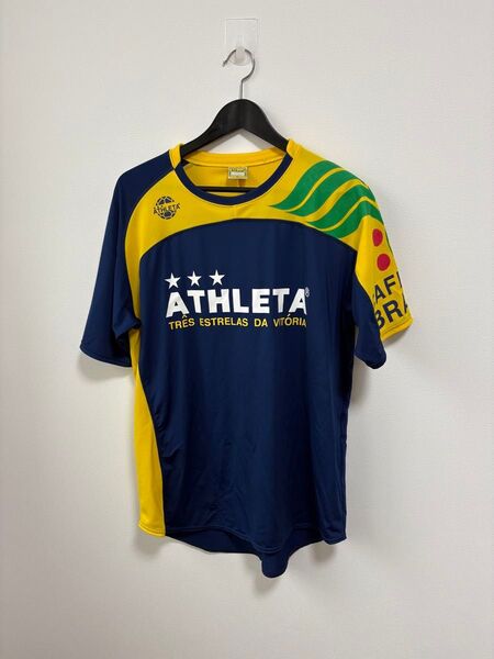 【L】訳あり ATHLETA アスレタ プラクティスシャツ ネイビー イエロー フットサル