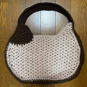 手編み ねこ型トートバッグ