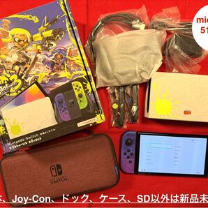 SD512GB付/超美品 Nintendo Switch 有機ELモデル スプラトゥーン3エディション 本体 ポーチスイッチ