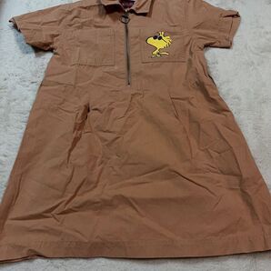 ZARA スヌーピー ワンピース 半袖 ブラウン サイズ8 128cm