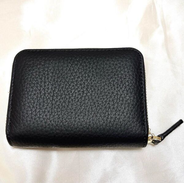 Elegante 財布 ミニ財布 本革 小銭入れ カード入れ レザー ミニウォレット コンパクト ブラック