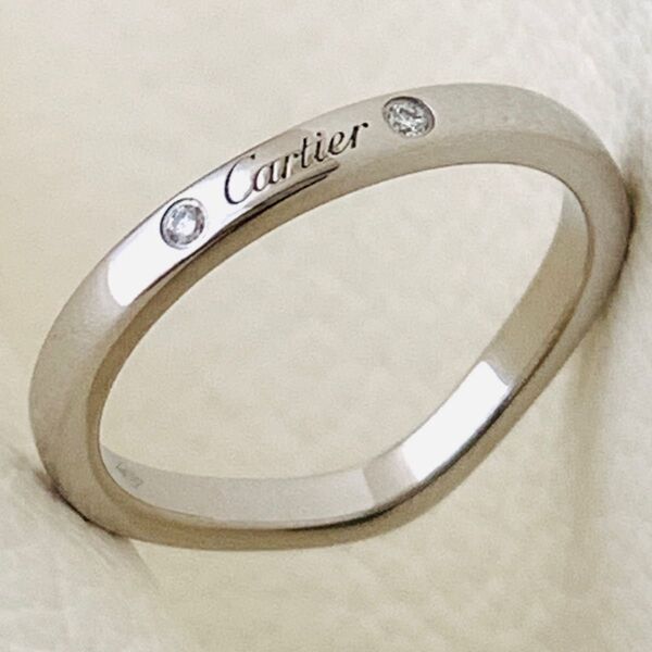 美品 pt950 カルティエ リング 指輪 47 ダイヤモンド Cartier バレリーナ カーブ Ballerine Ring