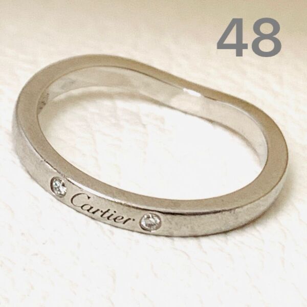 pt950 カルティエ リング 指輪 48 ダイヤモンド Cartier バレリーナ カーブ Ballerine ring