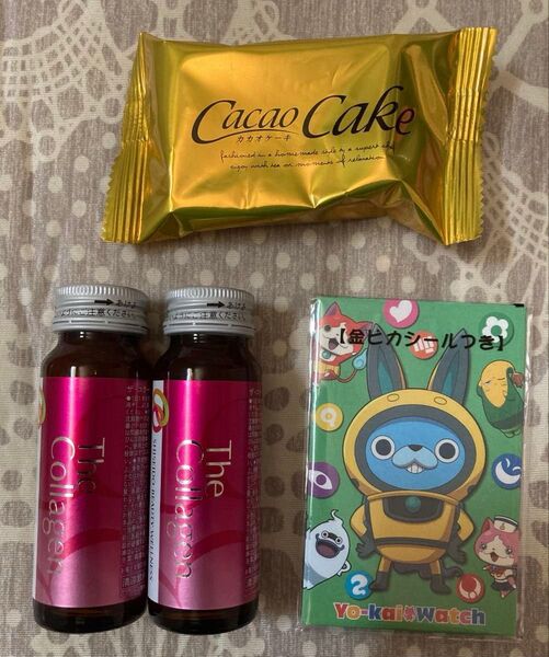 ザ・コラーゲン ドリンク 飲み物 美容飲料 飲料 食品 お菓子 推し活 ジバニャン 妖怪ウォッチ チョコケーキ チョコ菓子