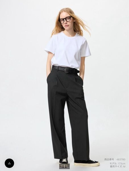 UNIQLO タックワイドパンツ ブラック S
