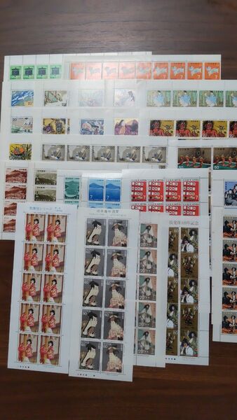 記念切手シート(日本昔話シリーズ、歌舞伎シリーズなど)未使用26シート 590枚 額面総額10950円