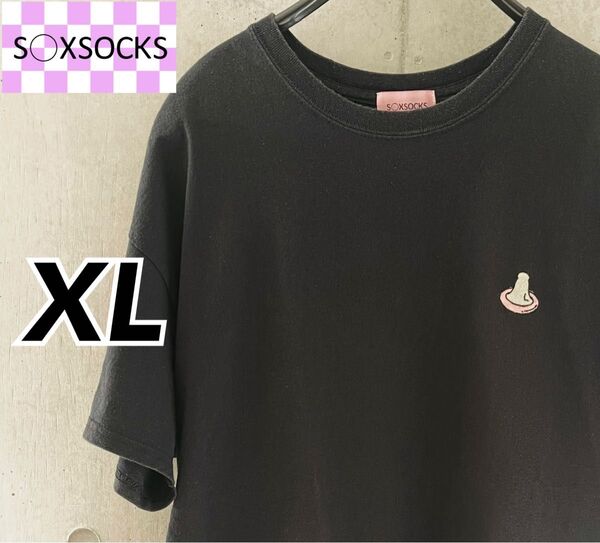 【激レア】S○XSOCKS 刺繍ロゴ スキン エロ コンドーム Tシャツ