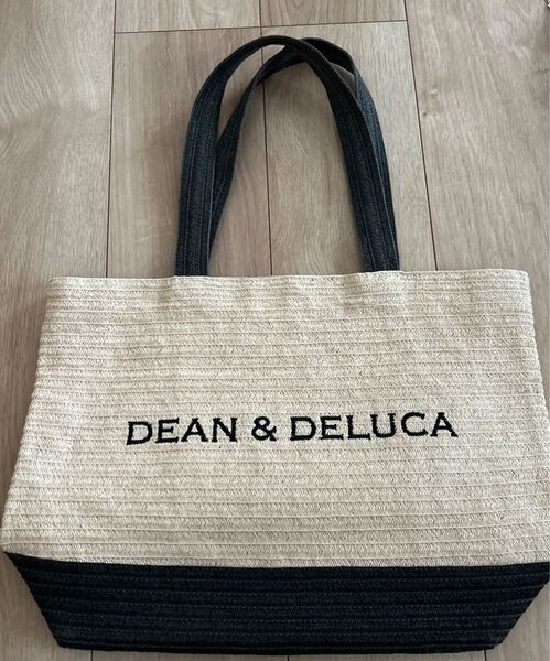 トートバッグ DEAN & DELUCA ディーンアンドデルーカ ストロー(麦わら)素材 夏 バイカラー