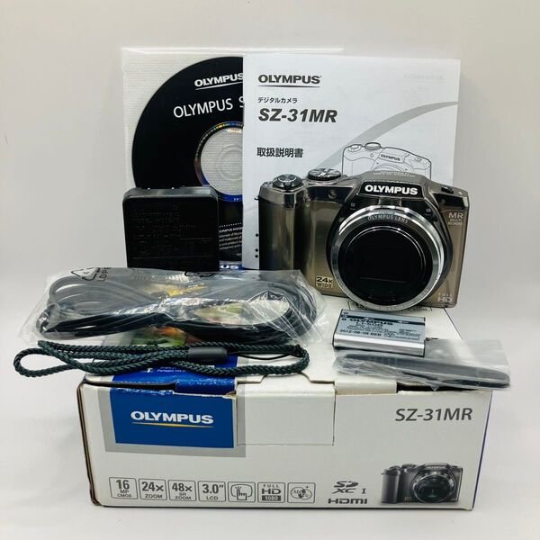 美品 OLYMPUS SZ-31MR コンパクトデジタルカメラ シルバー オリンパス 外箱 説明書付き デジカメ