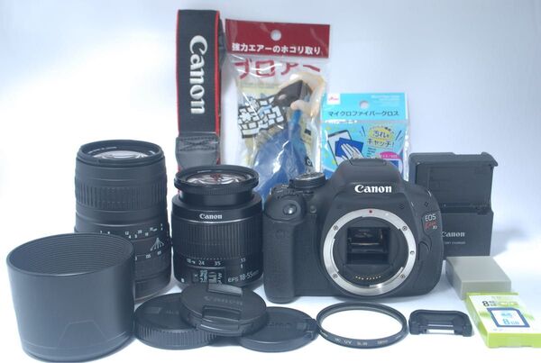 Canon EOS Kiss X5 一眼レフカメラ ダブルレンズ&付属品セット キャノン 手ブレ補正レンズ 標準レンズ 望遠レンズ