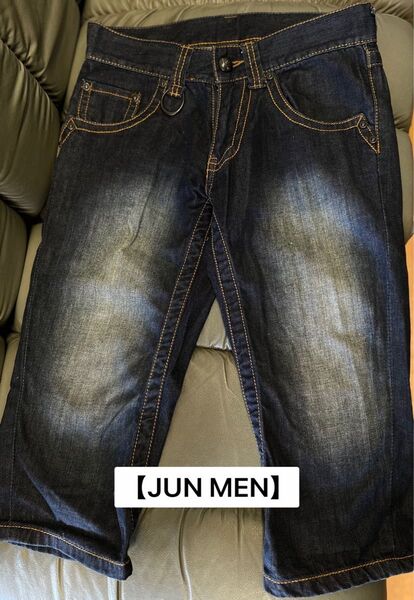 JUN MEN デニムハーフパンツ インディゴブルー ジュンメン