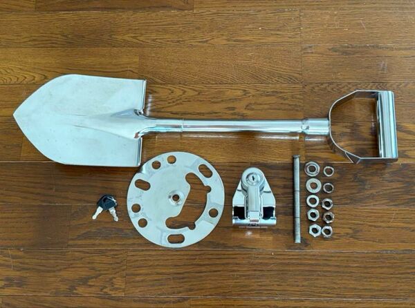 ★中古品 汎用 ステンレス スコップ 背面スコップ 鍵付き 4WD ジムニー★