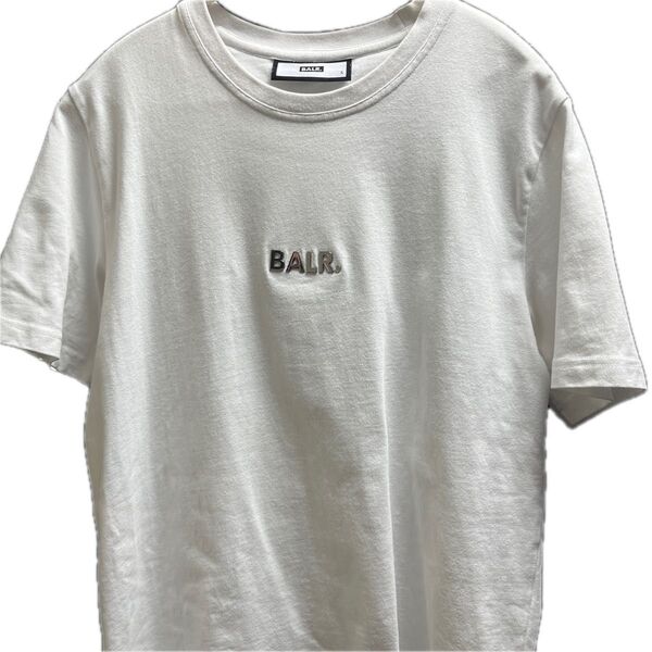 BALR. Tシャツ ホワイト ボーラー メタルロゴ Qシリーズ シンプル