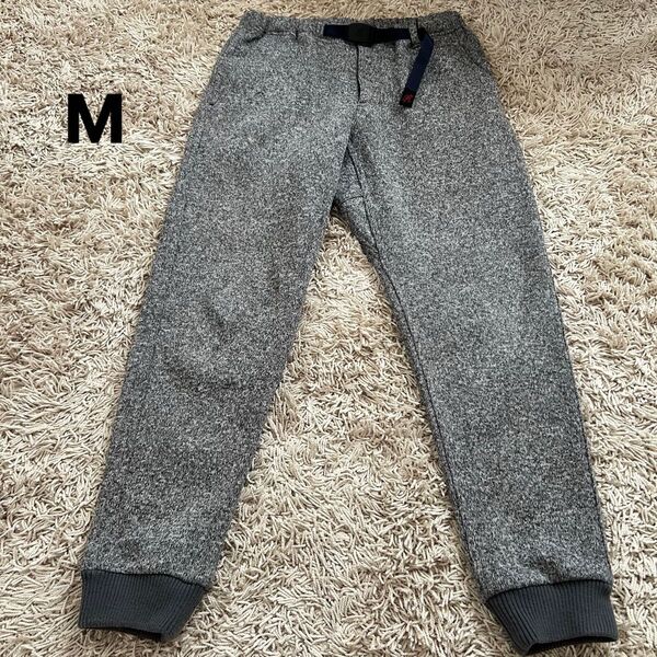 グラミチ ボンディング ニット フリース ナローリブパンツ M グレー ジョガーパンツ スウェットパンツ