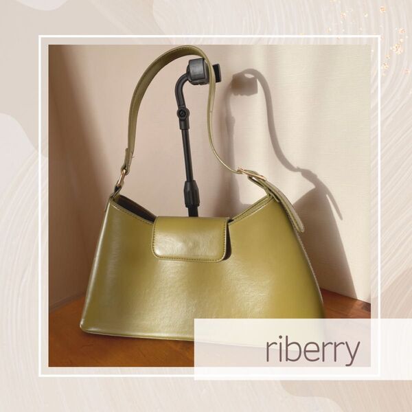 ハンドバッグ ショルダーバッグ 肩掛け バッグ グリーン riberry カジュアル ワンハンドルバック