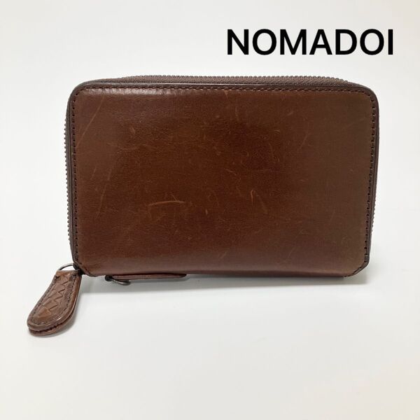 F11 NOMADOI ノマドイ 折り財布 二つ折り財布 財布 ラウンドファスナー メンズ 本革 レザー 牛革 ブラウン