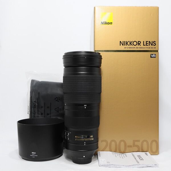 ニコン AF-S NIKKOR 200-500mm f/5.6E ED VR 箱、ケース付き 良品