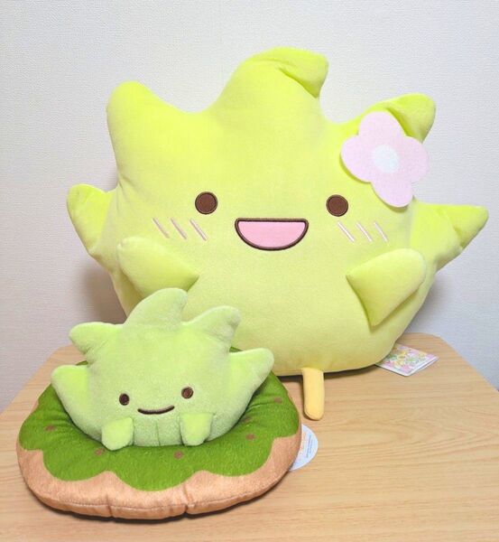 未使用☆すみっコぐらし☆ざっそう 2種☆ざっそうとようせいのお花畑 ぬいぐるみXL プレミアム&ドーナツぬいぐるみBIG
