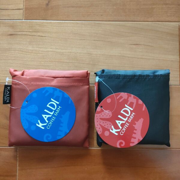 KALDI エコバッグ いきものがたり ブルー&グレー2個セット