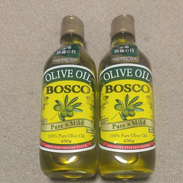日清オイリオのBOSCO オリーブオイル ~Pure & Mild~ 瓶 456g 2本