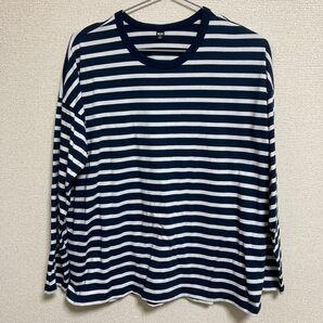 UNIQLO エアリズム コットン Tシャツ 長袖 ボーダー