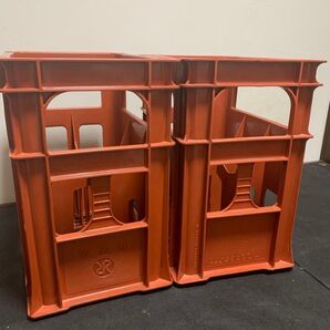 一升瓶空きケース プラケース 2箱セット P箱 中古品 日本酒醤油 1800m用 傷、汚れ有り 空箱