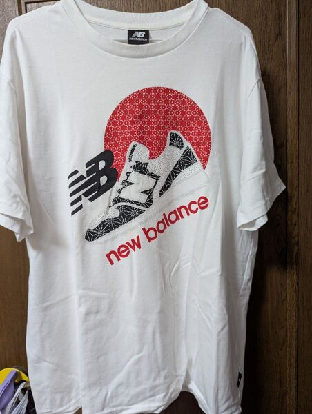 New Balance Tシャツ 和風ロゴ ホワイト XLメンズ