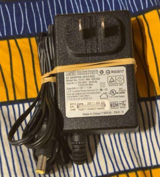 BUFFALO 外付けHDD ACアダプター WA-18G12U