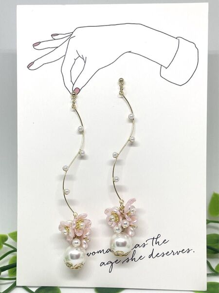 NO.859 ハンドメイド☆ピアスorイヤリング(フック変更無料!)