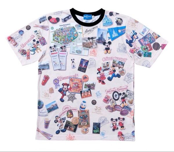 東京 ディズニー リゾート 35周年 ヒストリー アート 半袖 Tシャツ ユニセックス 男女兼用 S
