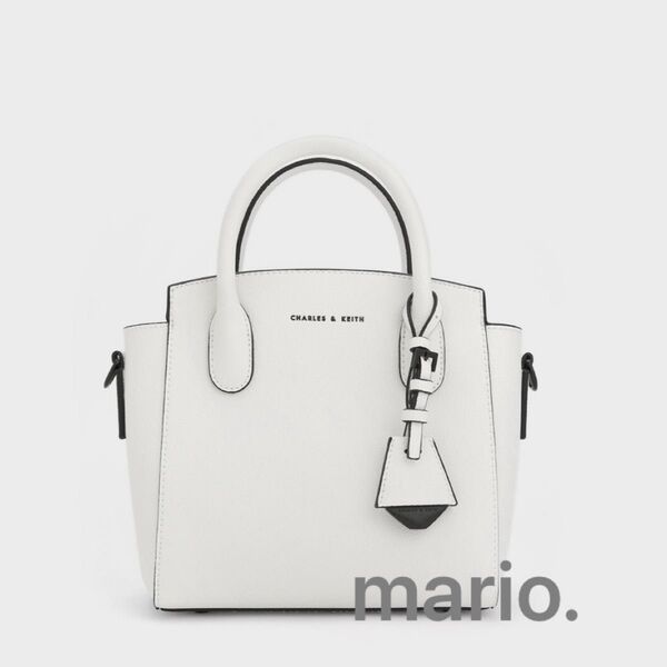 【未使用】CHARLES & KEITH ダブルハンドル トラペーズトートバッグ