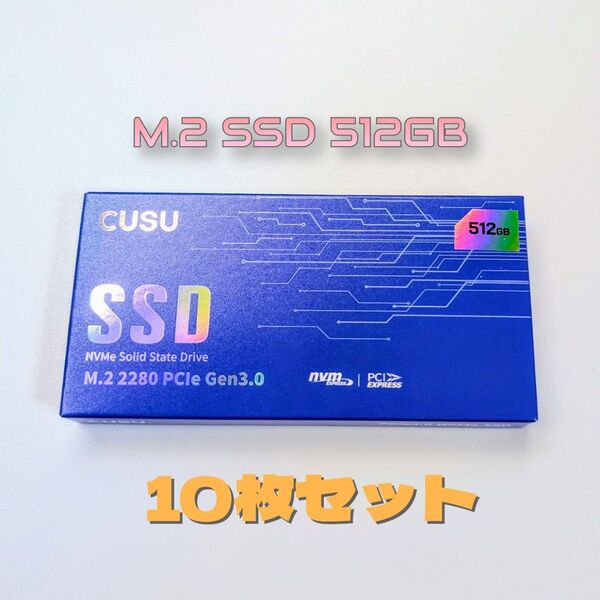 NVMe M.2 SSD 512GB (CUSU CV3500Q) 10枚セット
