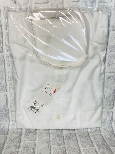 オールドユニクロ ソフトツイルスタンドカラーシャツ(長袖)XXL 綿100% 白【新品タグ付き】
