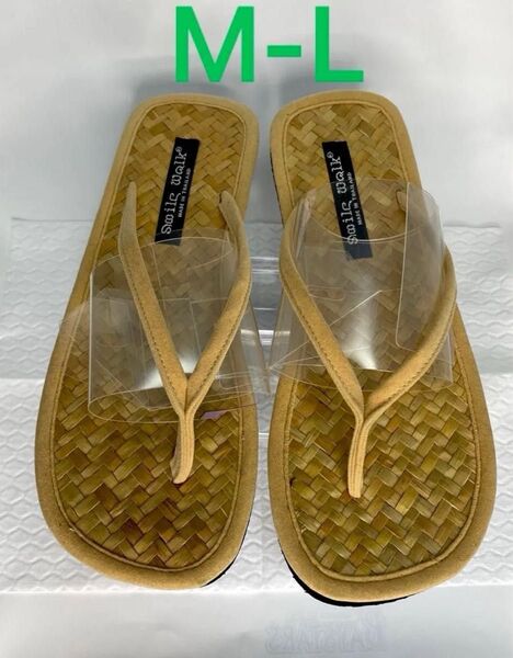 SMILE WALKトングサンダル タイランド MからL【新品】天然素材 ウォーキング