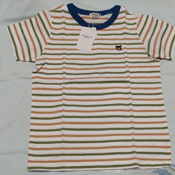 ミキハウス DOUBLE.B ボーダー柄Tシャツ 新品未使用 130