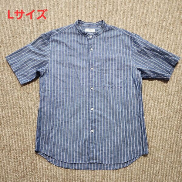 ★UNIQLOコットンリネンスタンドカラーLサイズ