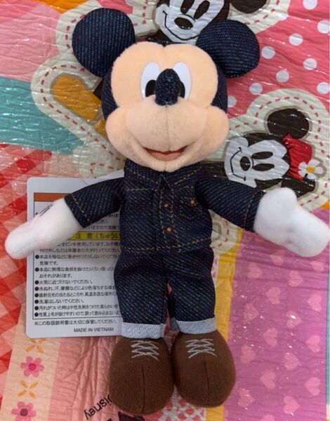 ディズニー デニム ミッキー ぬいぐるみバッジ ウエスタンウエア