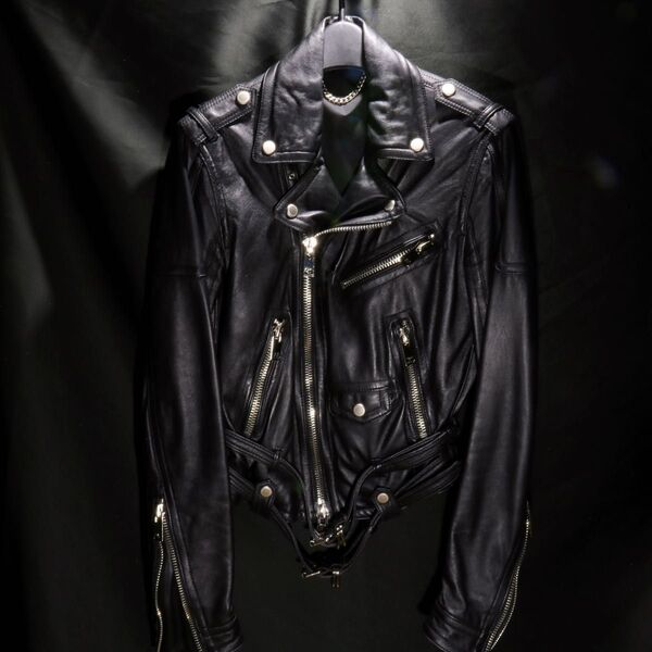 レア品!! STUD HOMME ダブルストラップ ライダース レザージャケット