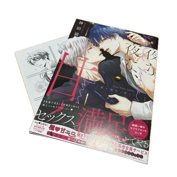 神田猫 夜な夜な、甘く ペーパー BLコミック ボーイズラブ