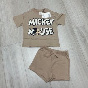 H&M×Disney 80cm ミッキー半袖Tシャツとハーフパンツ セットアップ