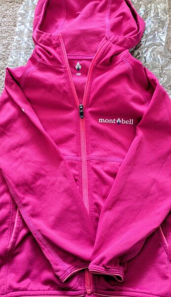 mont-bell フリースジャケット 100 ピンク &パンツ90イエローセット【中古品】