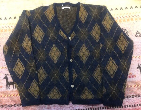 60s モヘアカーディガン 60年代 グランジ カートコバーン 古着 ヴィンテージ VINTAGE アーガイル柄