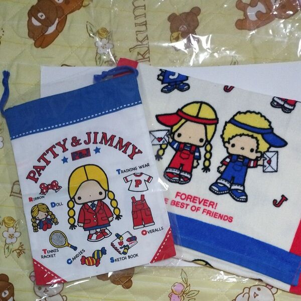 パティ&ジミー 巾着&フェイスタオル 2点セット