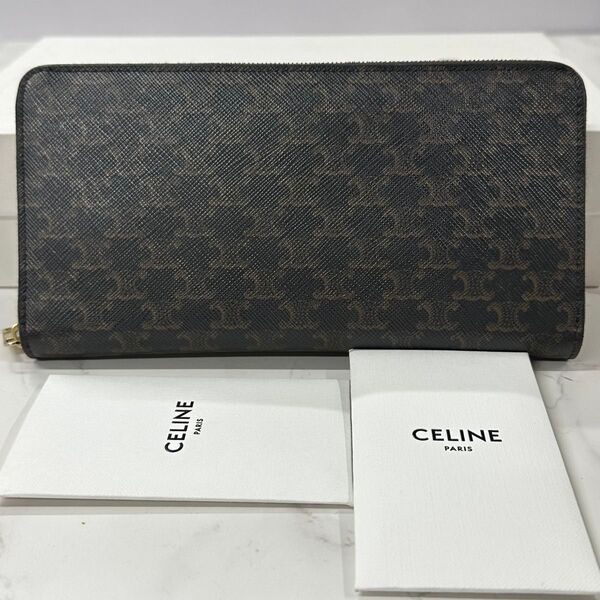 新品同様! 現行 セリーヌ CELINE 財布 長財布 マガダム柄 ラウンドファスナー