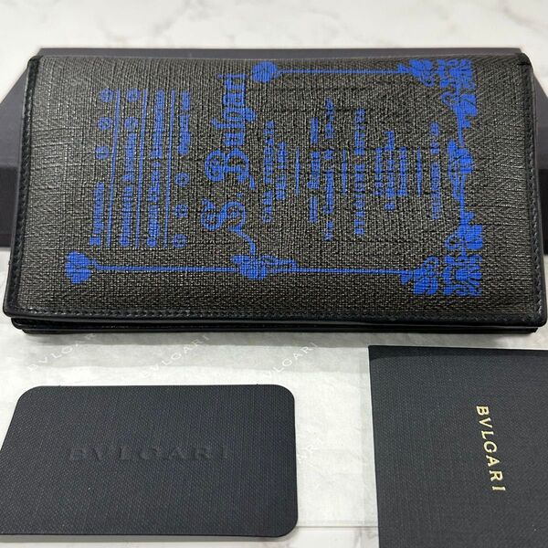 新品同様! 希少 ブルガリ BVLGARI 財布 二つ折り 長財布 コレツィオーネ